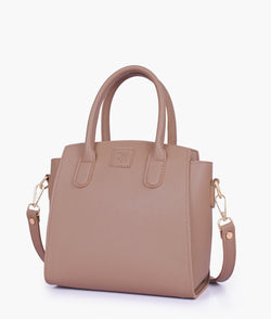 Brown top-handle mini handbag