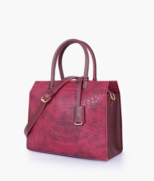 Red crocodile vintage handbag