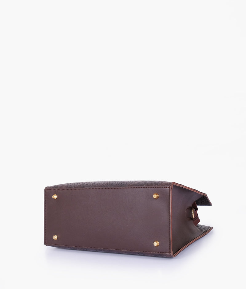 Dark purple crocodile vintage handbag