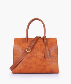 Brown crocodile vintage handbag
