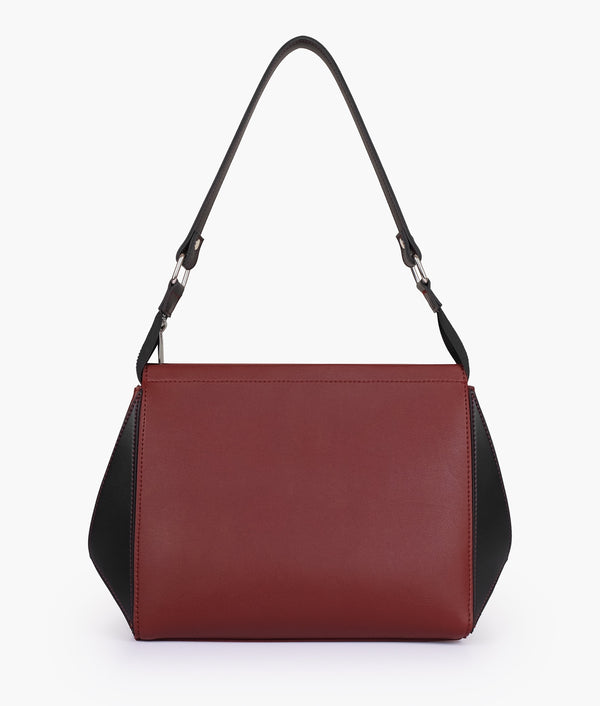 Red and black trio twist handbag
