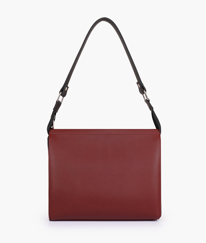 Red and black trio twist handbag