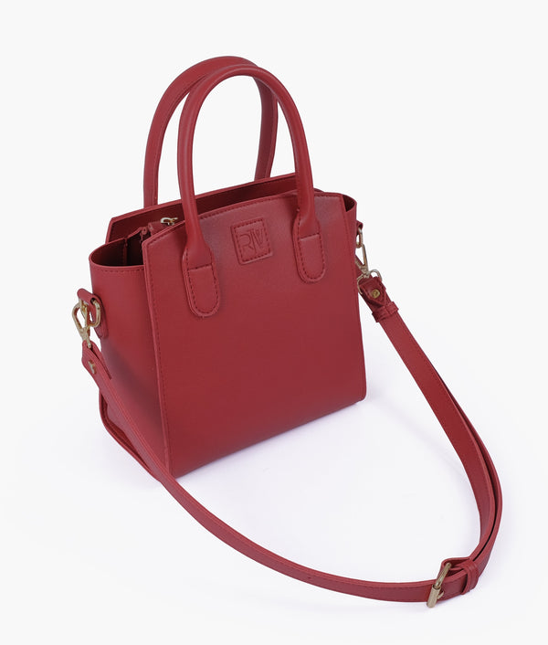 Red top-handle mini handbag