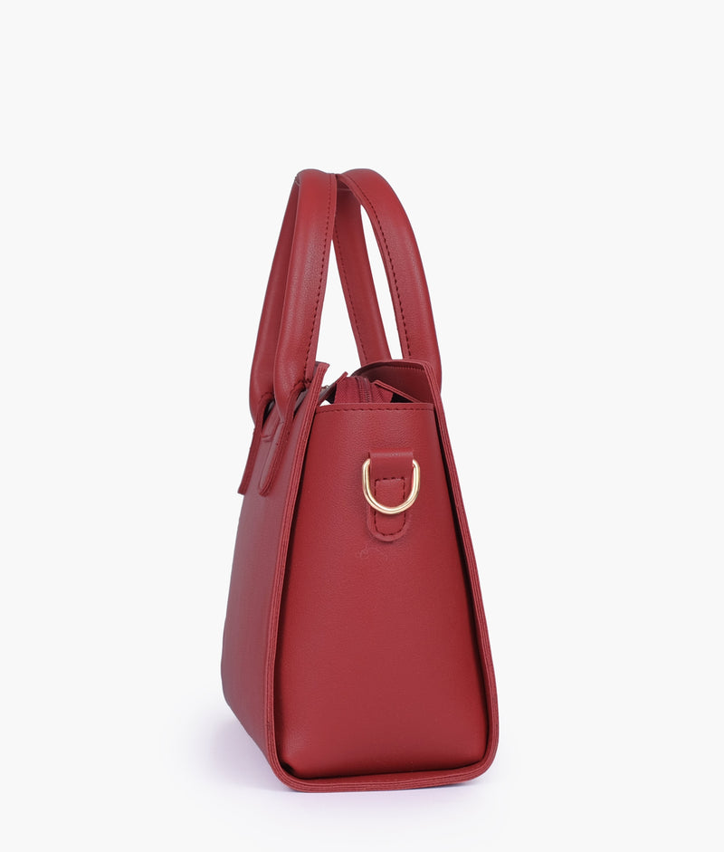 Red top-handle mini handbag