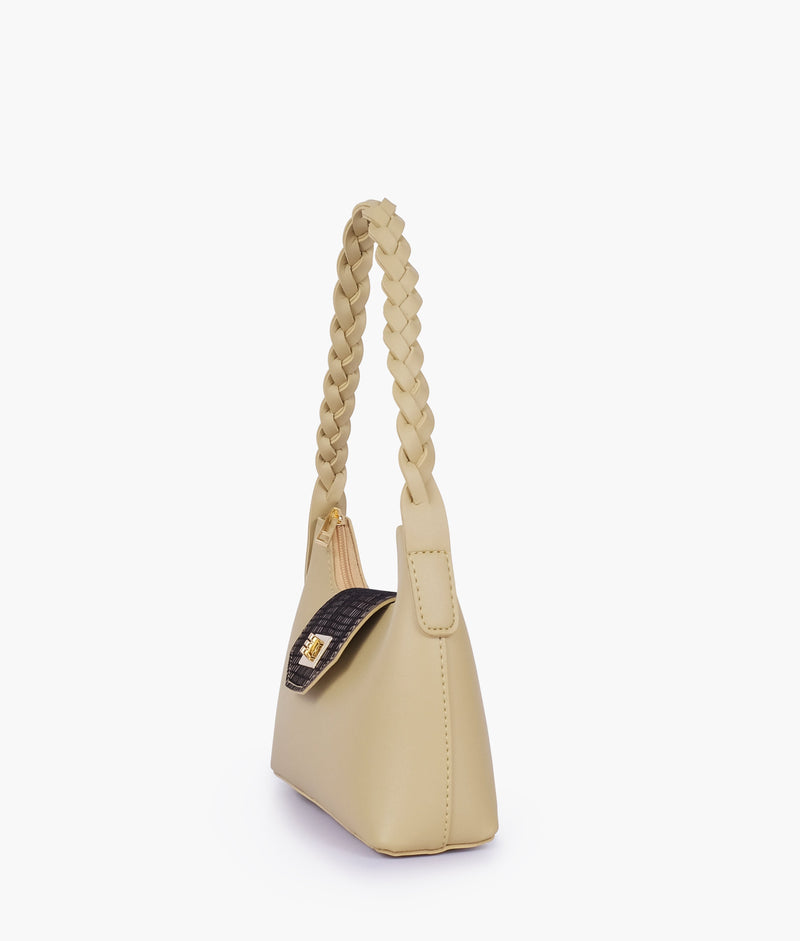 Off-white purse with braided strap